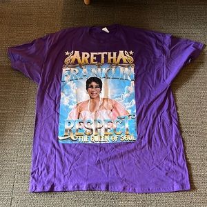 😍Aretha Franklin Queen Rock and Roll hall of. Fame T-Shirt  100% cotton 2XL